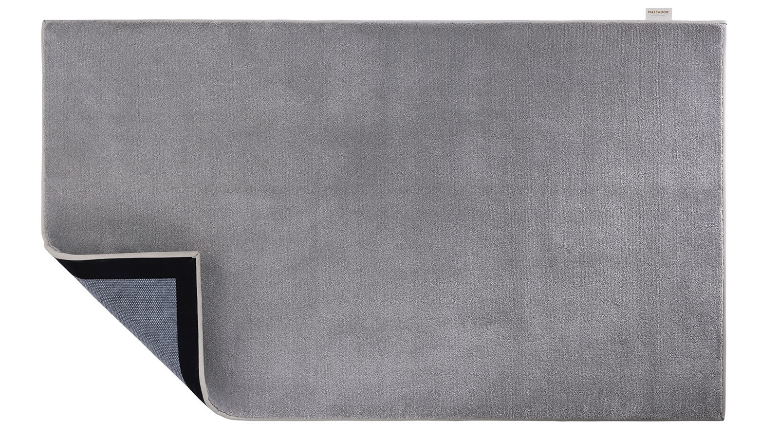 Boven- en onderzijde van grijs vloerkleed op maat model Tuxedo