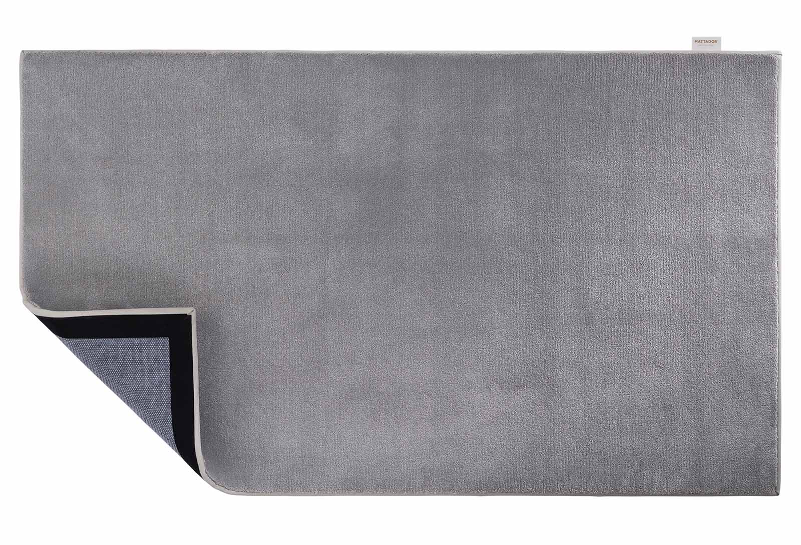 boven- en onderkant van rechthoekig grijs vloerkleed op maat